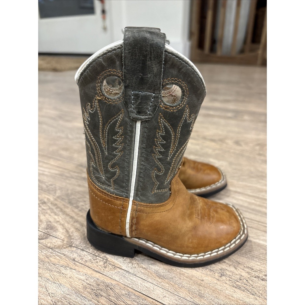 Cody James Western Cowboy Boots Toddler Boys Brown Leather Size 4D